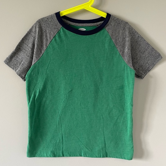 Old Navy Boys Raglan Baseball T-Shirt - Softest T-Shirt- Green, Grey, & Navy - Picture 2 of 6